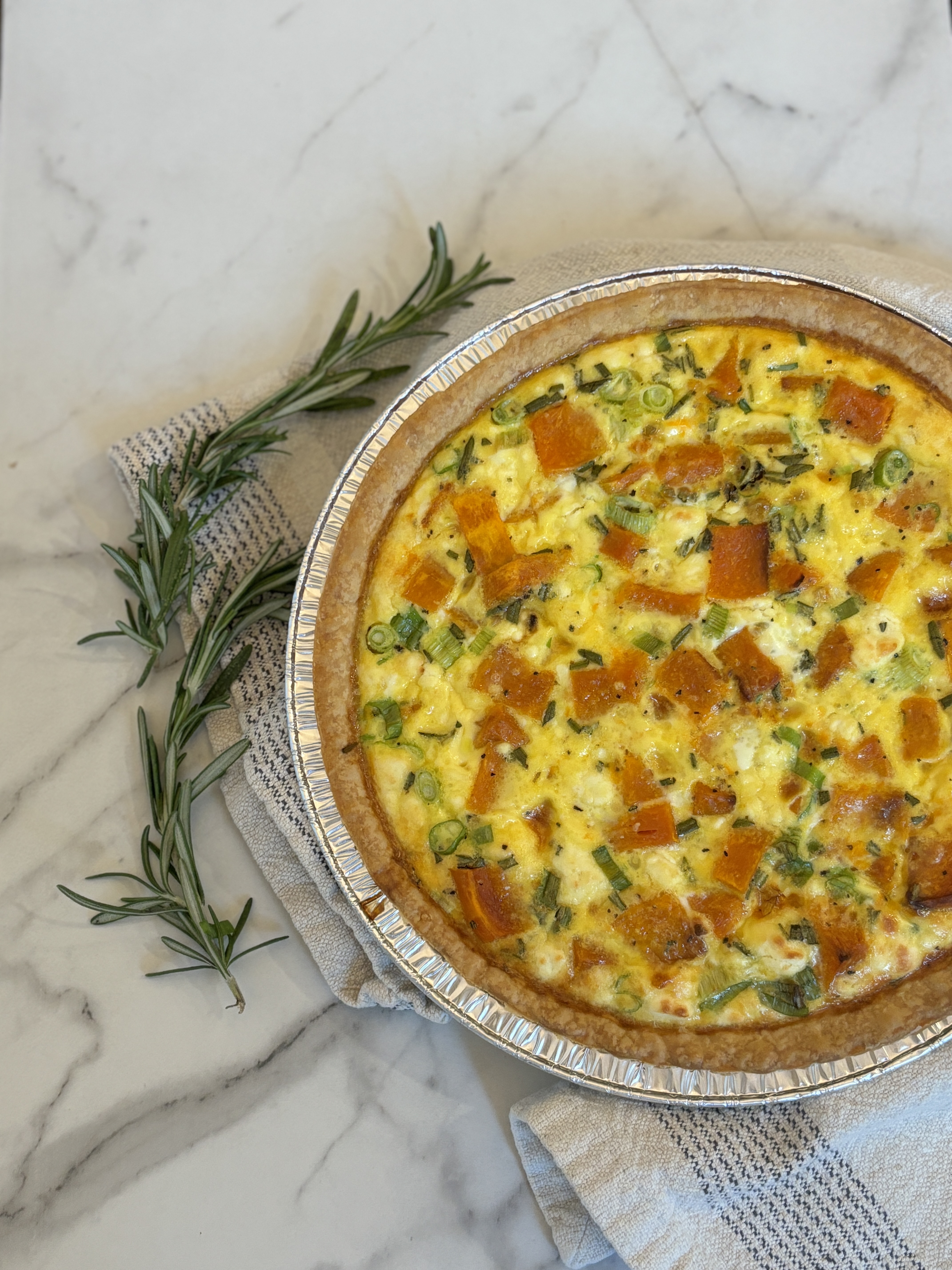 Fall Butternut Squash and Rosemary Quiche