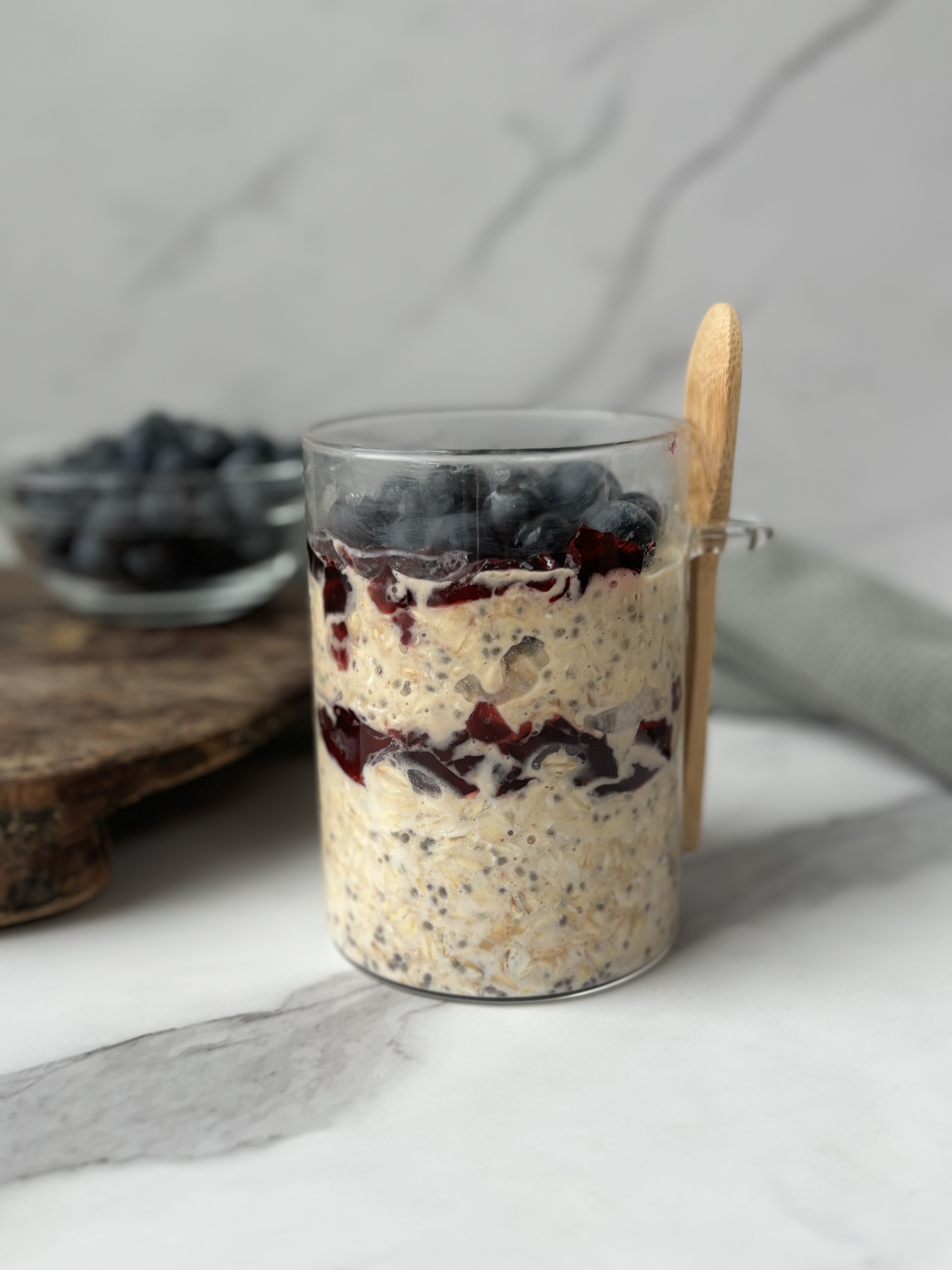 Sweet and Savory PB&J Overnight Oats