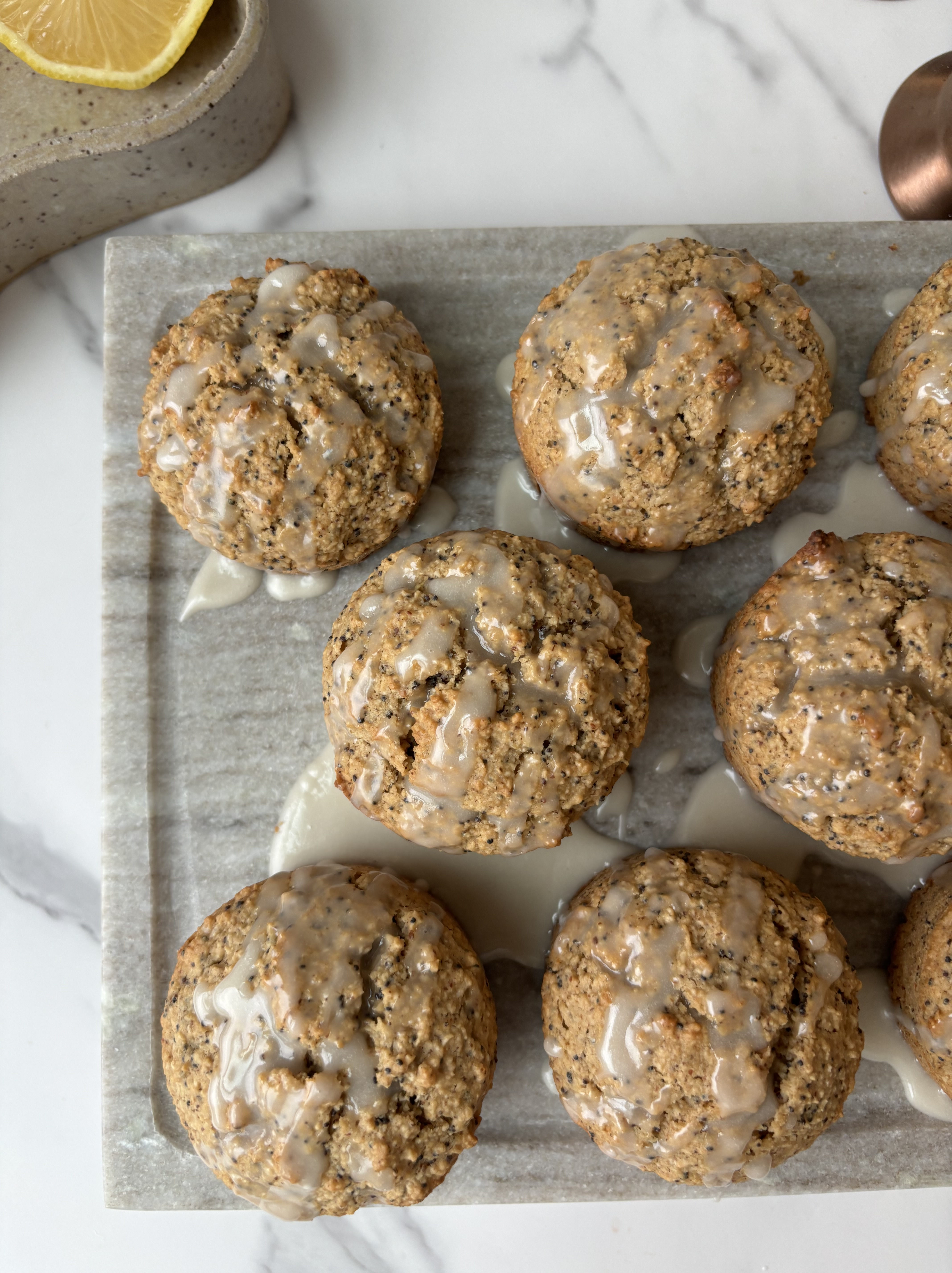 Vegan Lemon Poppyseed Muffins Made with Oat Flour