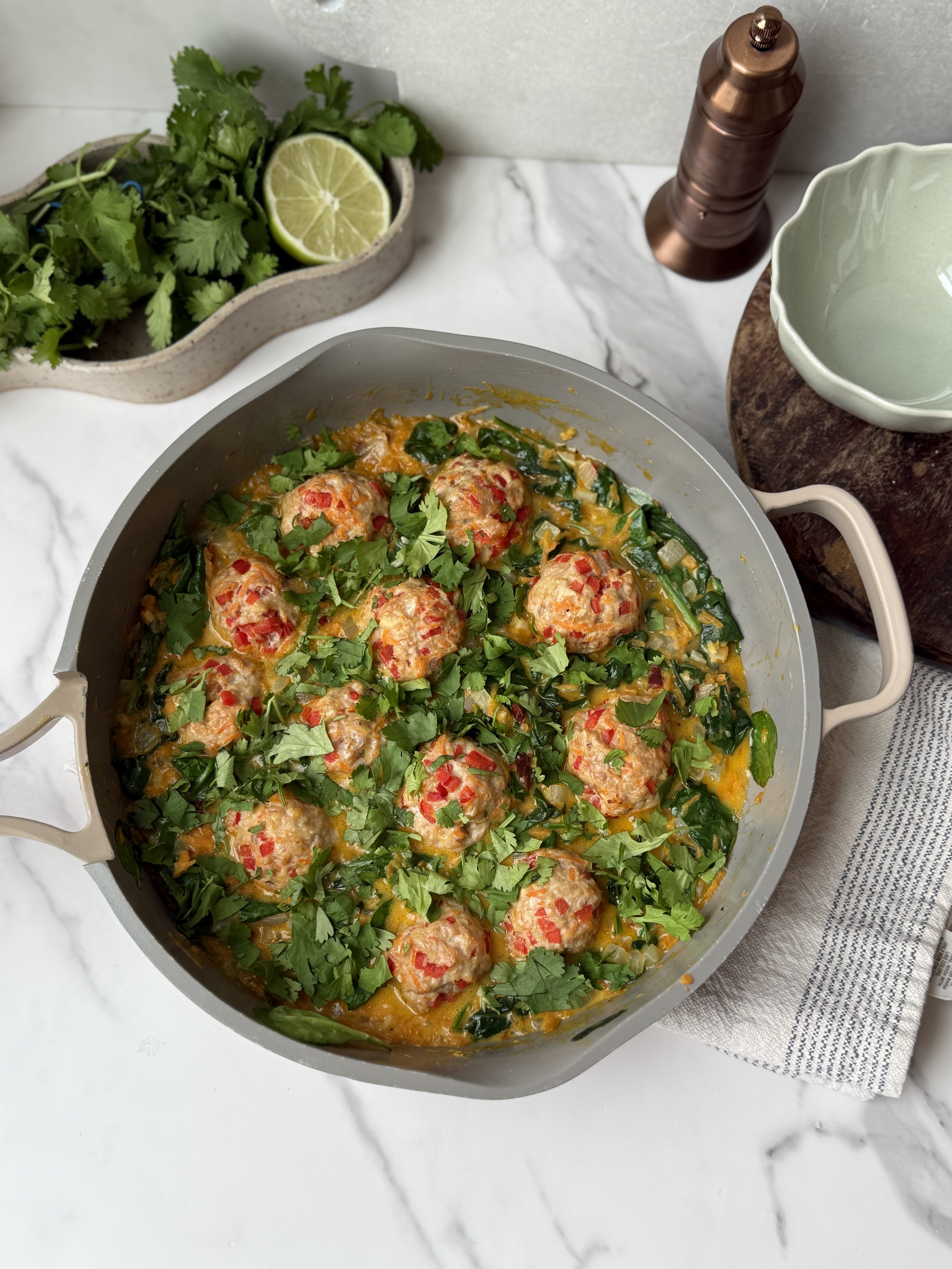 Carrot Curry Chicken and Veggie Meatballs