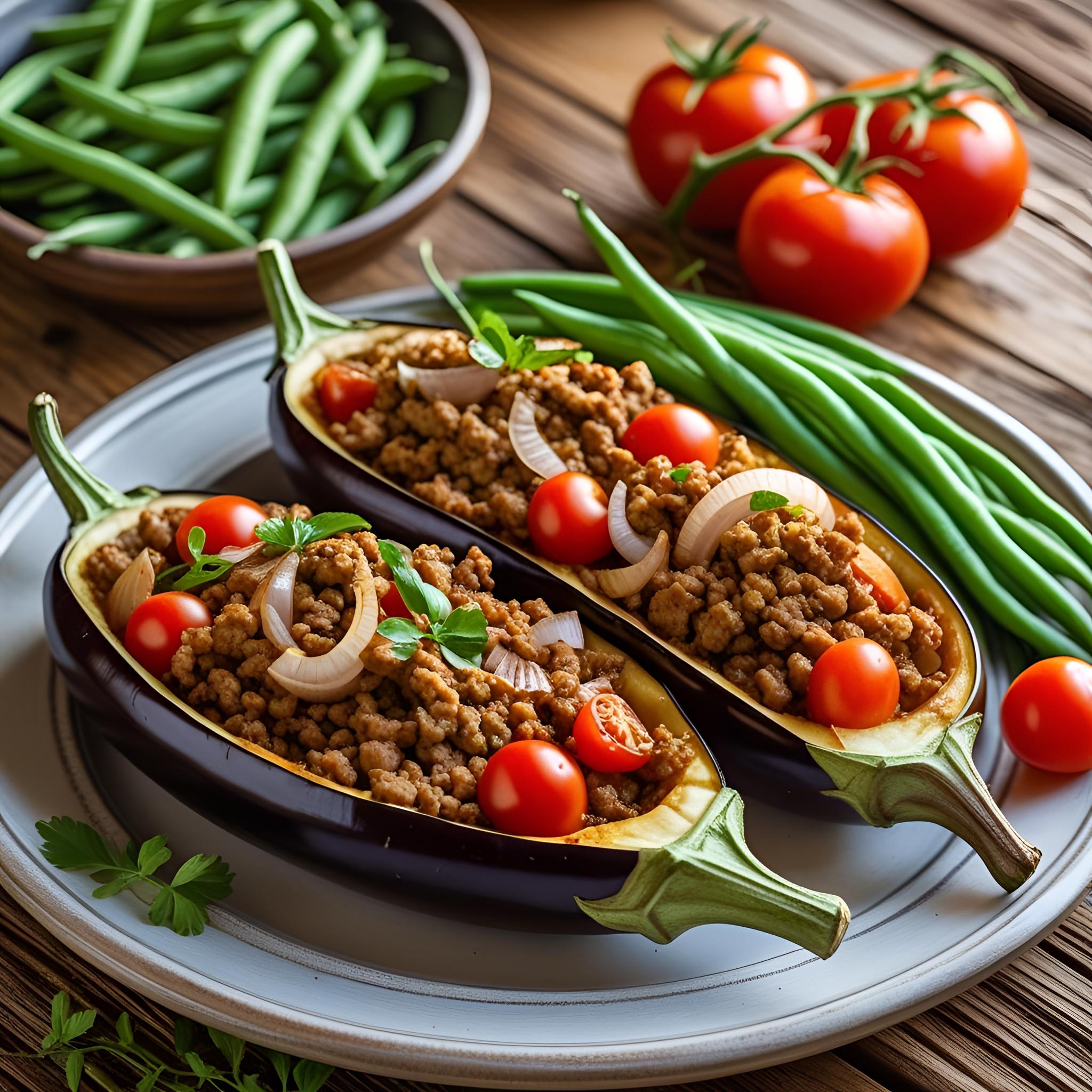 Turkey and Feta Eggplant Boats